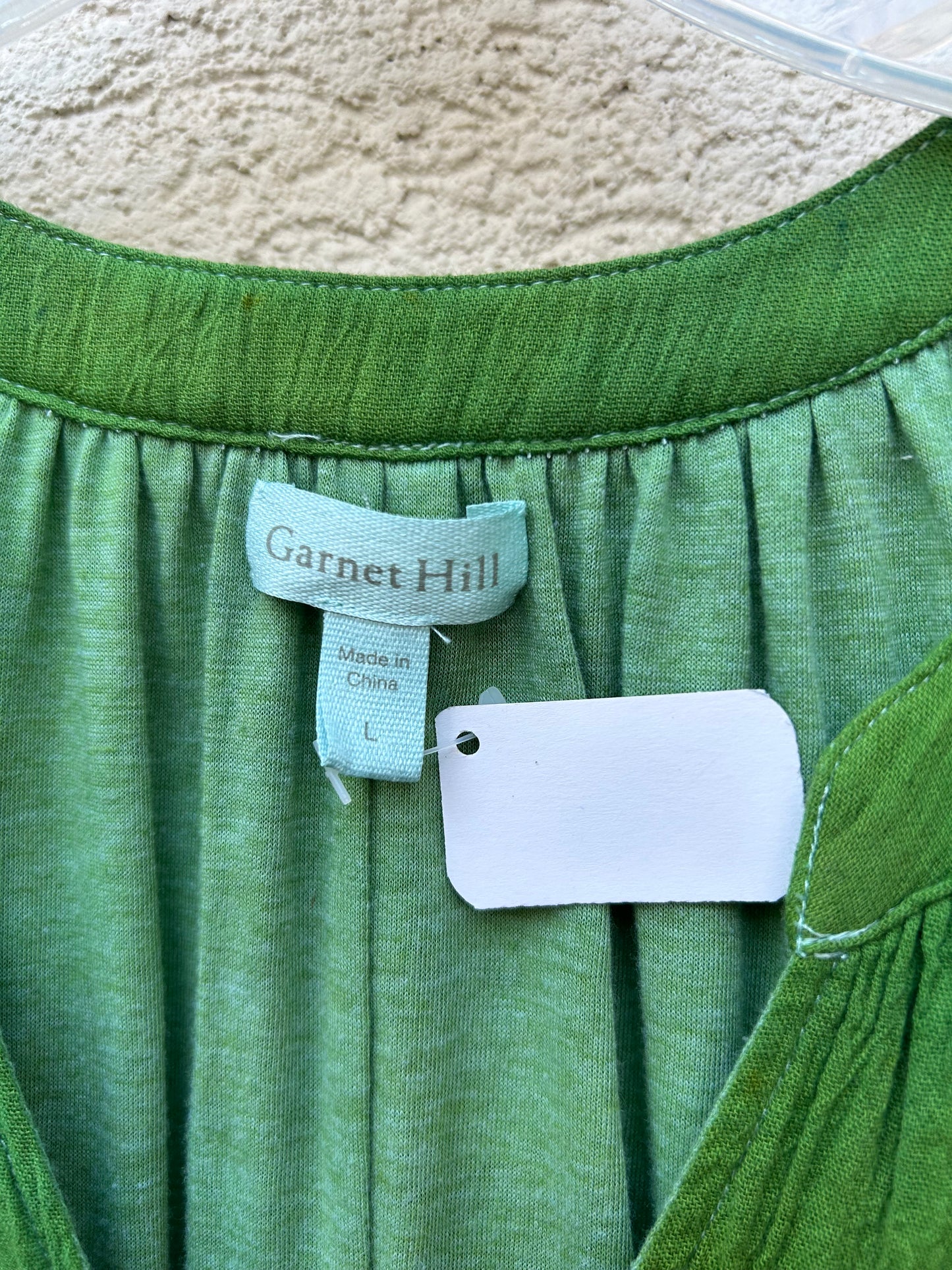 Tie Dye Dress Garnet Hill size large green at top ice dye cotton dress