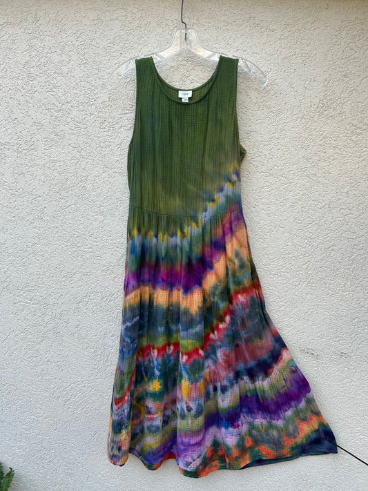 Tie Dye Dress J Crew up cycle green at top size 6