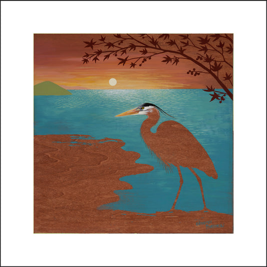 Heron Scape Great Blue Heron Wall art Print on Paper
