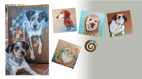 pet portraits, acrylic paintings, home decoration, great gift for pet lovers, asheville nc art