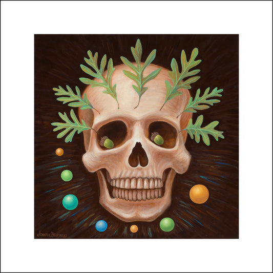 Green, Brown, Teal, Orange, Blue, Skull, Oak Leaves, Acorns, Skeleton