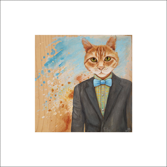 Clever Cat Art Print on Paper